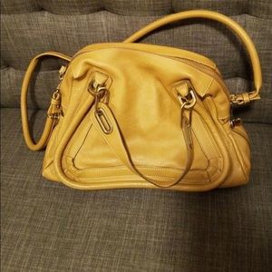 Chloe Paraty Medium Tan/Beige Leather Satchel